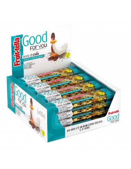 Barretta Di Frutta Secca Cocco E Fave Di Cacao 36Gr Good For You Fruitella (Conf. da 16)
