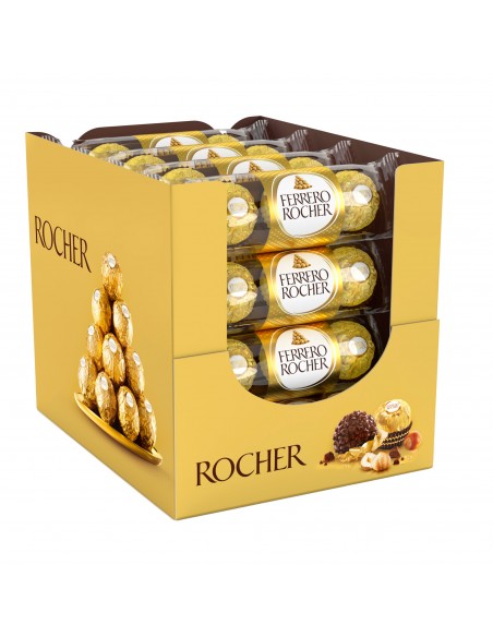 Confezione Da 3 Praline Cioccolato/Nocciola Rocher Ferrero-Prodotto Stagionale (Conf. da 16)