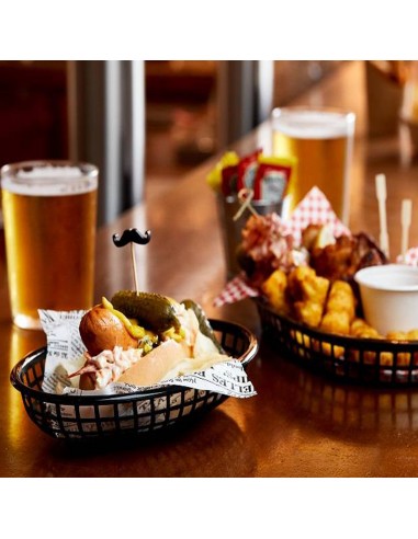 Cestino Americano Ovale In Plastica 27,5X17,5X4Cm Nero Leone (Conf. da 12)