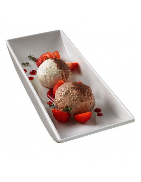 Vassoio Rettangolare In Melamina Bianca 25,6X9X4Cm Leone