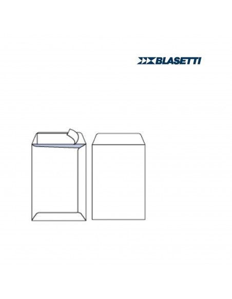 Busta a sacco bianca - serie Self - strip adesivo - 190x260 mm - 80 gr - Blasetti - conf. 500 pezzi Blasetti - 1 Busta a sacco bianca - serie Self - strip adesivo - 190x260 mm - 80 gr - Blasetti - conf. 500 pezzi Blasetti - 1