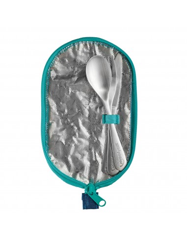 Astuccio In Tessuto Con Posate In Acciaio Inox Blu Picnik Concept Maped