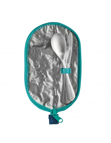 Astuccio In Tessuto Con Posate In Acciaio Inox Blu Picnik Concept Maped