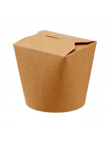 50 Contenitori Rotondi Da Asporto In Carta Kraft + Pe Ø9,5X10Cm Leone