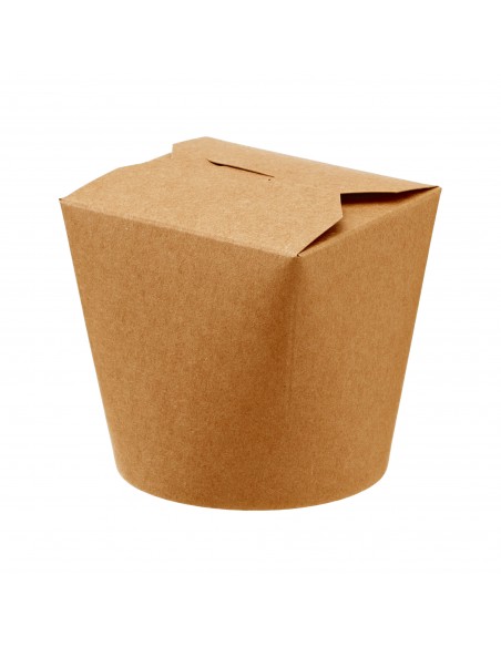 50 Contenitori Rotondi Da Asporto In Carta Kraft + Pe Ø9,5X10Cm Leone