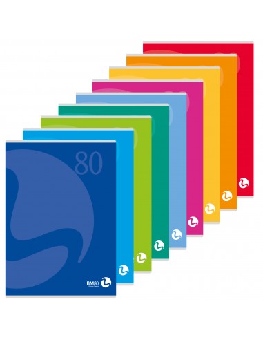 Maxiquaderno  BM Color 80 - A4 - 80 fogli  da 80gr con copertina da 250gr (Conf. da 12) BM - 1