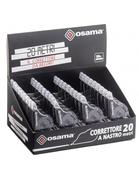 Correttore A Nastro 20 Metri 5Mmx20Mt Involucro Nero Osama