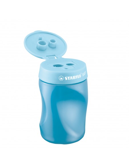 Temperamatite Easy 3 Fori C/Contenitore Ergonomico Blu Per Mancini Stabilo