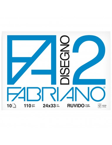 Fabriano disegno 2 - Ruvido - 24x33 cm - a punti metallici - 110 g/mq - 10 fogli - 04004105 (Conf. da 10) Fabriano - 1