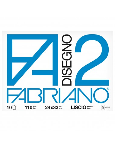 Fabriano disegno 2 - Liscio - 24x33 cm - a punti metallici - 110 g/mq - 10 fogli - 04204105 (Conf. da 10) Fabriano - 1