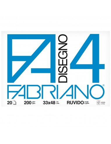 Fabriano disegno 4 - Ruvido - 33x48 cm - 200 g/mq - 20 fogli - 05000797 Fabriano - 1