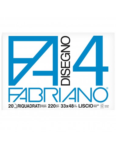 Fabriano disegno 4 - Liscio riquadrato - 33x48 cm - 220 g/mq - 20 fogli - 05201797 Fabriano - 1