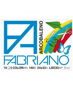 Fabriano arcobaleno - 24x33 cm - assortiti - 140 g/mq - 10 fogli - 44312433 (conf. 10) Fabriano - 1