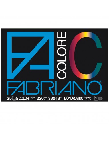 Fabriano Colore - 33x48 cm - assortiti - 220 g/mq - 25 fogli - 65251533 (conf. 5) Fabriano - 1