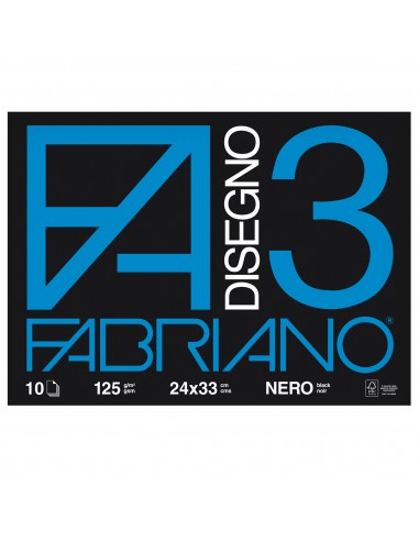 Fabriano disegno 3 - 24x33 cm - nero - 125 g/mq - 10 fogli - 04001017 (conf. da 10) Fabriano - 1