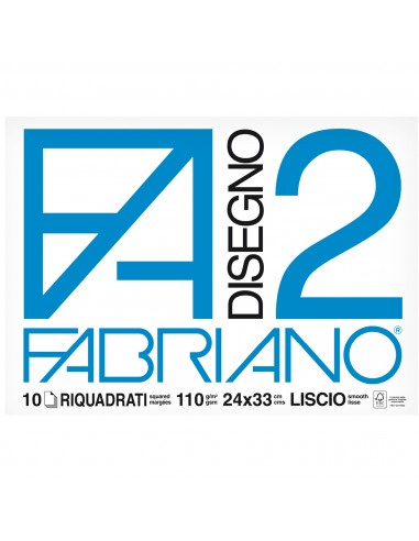 Fabriano disegno 2 - Liscio riquadrato - 24x33 cm - a punti metallici - 110 g/mq - 10 fogli - 04204205 (Conf. da 10) Fabriano - 