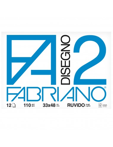 Fabriano disegno 2 - Ruvido - 33x48 cm - collato - 110 g/mq - 12 fogli - 06000534 (conf. 10) Fabriano - 1