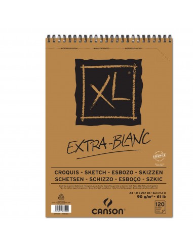Confezione 5 Album Spiralato CANSON XL Extra Blanc - A4 - 90 g/m² 120 fogli C200787500 Canson - 1