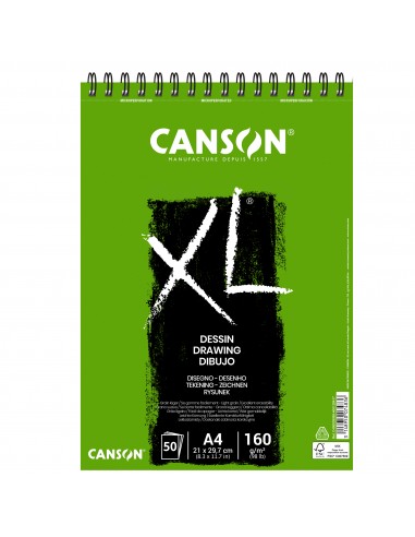 Conf da 5 Album spiralato CANSON XL Drawing bianco 160 g/m² 50 fogli A4  C400039088