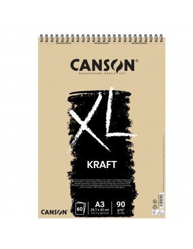 Conf da 5 Album spiralato CANSON XL Kraft 90 g/m² 60 fogli A3 C400039142 Canson - 1