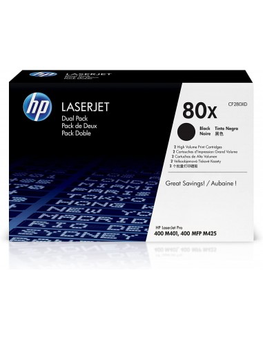 Originale HP laser conf. 2 toner A.R. 80X - nero - CF280XD HP - 2