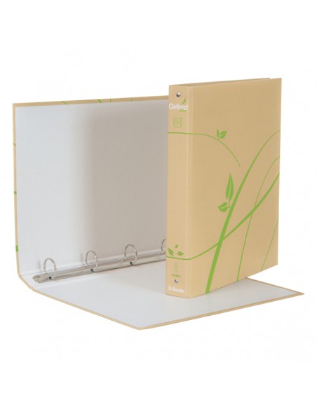 Raccoglitori Esselte Oxford Green 100% Riciclato - 4 anelli tondi 30 mm - dorso 4 cm - 22 x 30 cm Esselte - 1