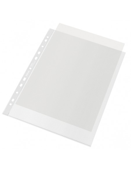 Buste a perforazione universale Esselte De Luxe f.to 22x30 cm 100% riciclate trasparenti - conf. 50 pezzi - 627504 Esselte - 9