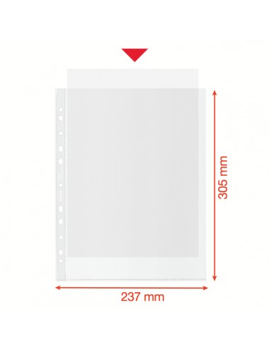 Buste a perforazione universale Esselte De Luxe f.to 22x30 cm 100% riciclate trasparenti - conf. 50 pezzi - 627504 Esselte - 6