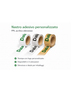 Nastro adesivo 50x66 mt personalizzato ppl acrilico silenzioso stampa 1 colore  - 1 2