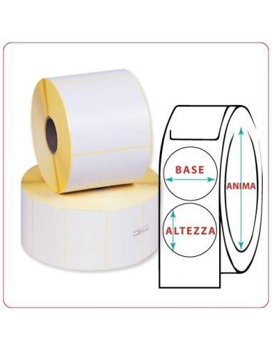 Etichette adesive in rotoli - 10X10 mm - Termica - Tonda - Anima ¯ mm 25 - 40 - 50 - 76  - 1