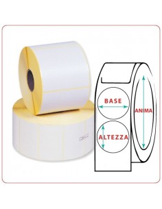 Etichette adesive in rotoli - 57X57 mm - Termica - Tonda - Anima ¯ mm 25 - 40 - 50 - 76  - 1