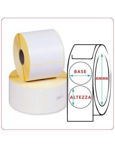 Etichette adesive in rotoli - 32X32 mm - Termica - Tonda - Anima Ø mm 25 - 40 - 50 - 76  - 1