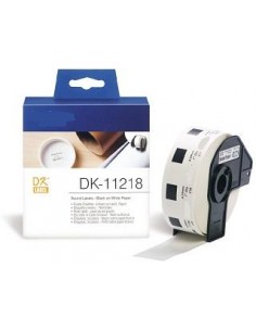 Etichette Combatibili Brother adesive in carta  rotonde - diam 24mm - 1000 Etichette - DK11218 Brother - 1