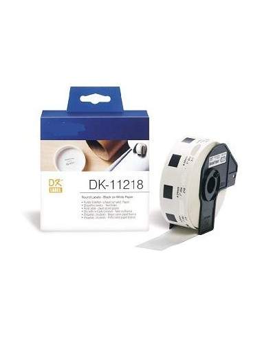 Etichette Combatibili Brother adesive in carta  rotonde - diam 24mm - 1000 Etichette - DK11218 Brother - 1
