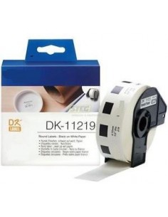 Etichette Combatibili Brother adesive in carta rotonde - diam 12mm - 1200 Etichette - DK11219 Brother - 1