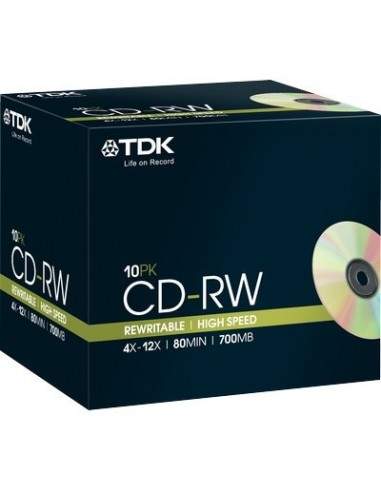 CD TDK - Jewel case - CD-RW - 4x-12x - t18798 (conf.10) TDK - 1