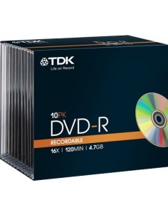 DVD TDK - Slim case - DVD-R - 16X - t19420 (conf.10) TDK - 1