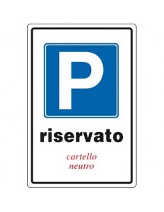 Cartello Parcheggio Riservato - 200x300mm - alluminio - scrivibile - 05400700ALB0300X0200 Pubblicentro - 1