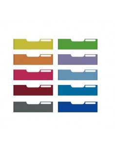 Frontali per Cassettiere Modulo A4 Exacompta - 10 colori assortiti - 8,2 cm - 337999D (conf.10) Exacompta - 1