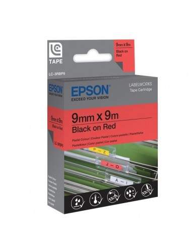 Nastro per etichettatrice LC Epson - 18 mm x 9 m - nero/rosso - C53S626400 Epson - 1