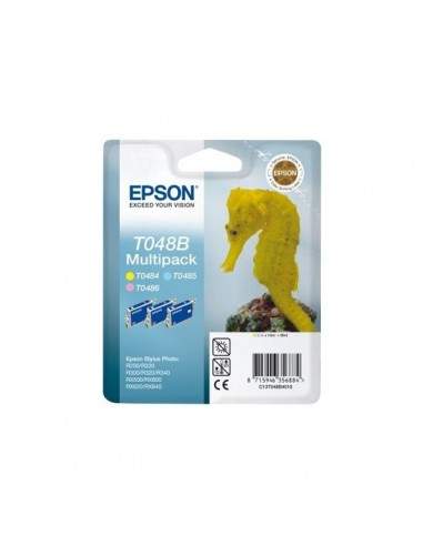 Originale Epson C13T048B4010 Conf. 3 cartucce blister RS T048B giallo+ciano-chiaro+magenta chiaro Epson - 1