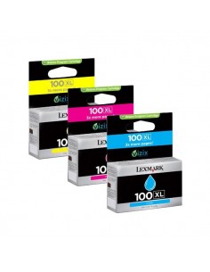 Originale Lexmark 14N0850 Conf. 3 cartucce inkjet return program 100XL ciano+magenta+giallo Lexmark - 1