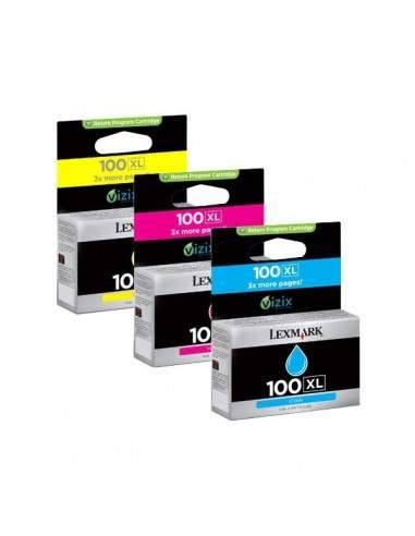 Originale Lexmark 14N0850 Conf. 3 cartucce inkjet return program 100XL ciano+magenta+giallo Lexmark - 1