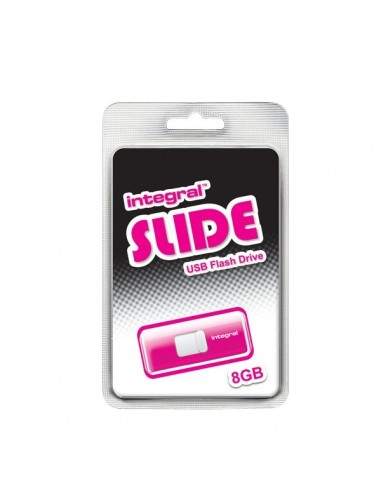 Chiavette USB Integral Slide - 8 GB - USB 2.0 flash drive - rosa - INFD8GBSLDPK Integral - 1