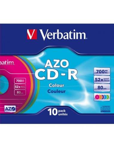 CD Verbatim - CD-R - Slim case - 52x - AZO Colours - 43308 (conf.10) Verbatim - 1