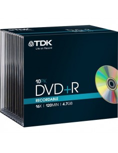 DVD TDK - Slim case - DVD+R - 16x - t19447 (conf.10) TDK - 1