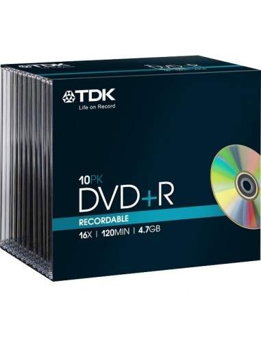 DVD TDK - Slim case - DVD+R - 16x - t19447 (conf.10) TDK - 1