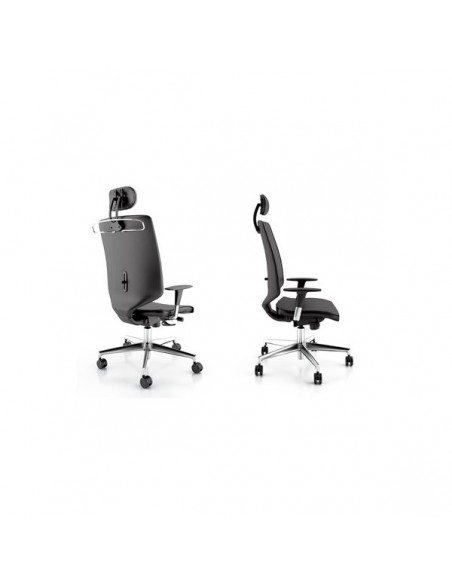 Sedia semidirezionale ergonomica NEWAIR UNISIT - pelle - GRIGIO - NWNP/KG UNISIT - 1