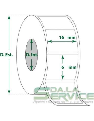 Etichette adesive in rotoli - f-to. 16X6 mm (bxh) - Termica My Label - 1