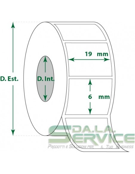 Etichette adesive in rotoli - f-to. 19X6 mm (bxh) - Termica My Label - 1
